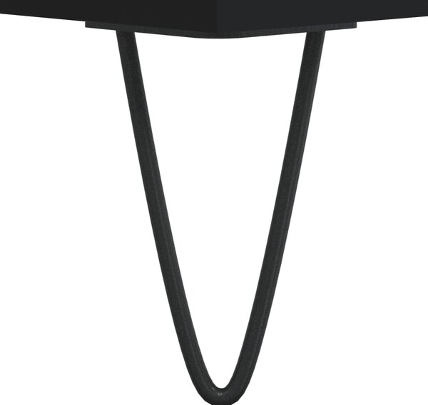 Fekete szerelt fa hanglemezszekrény 100 x 38 x 48 cm