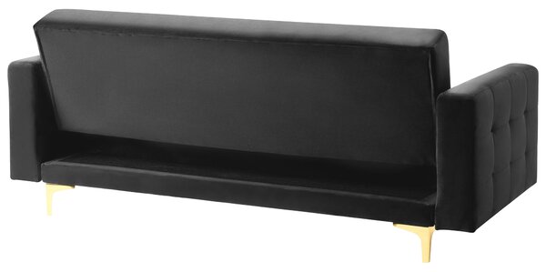 Kanapéágy 3 személyes ABERDEEN Bársony Fekete
