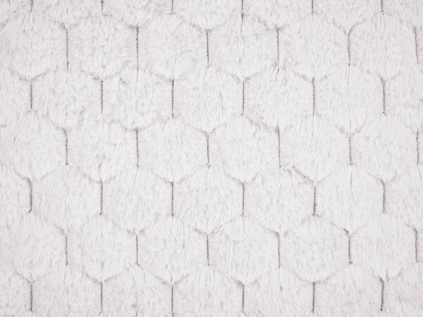 2 db díszpárna PURSLANE Műszőrme 43 x 43 cm Fehér Geometrikus mintás