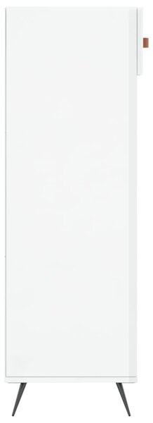 Magasfényű fehér szerelt fa cipőszekrény 60 x 35 x 105 cm