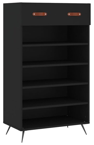 Fekete szerelt fa cipőszekrény 60 x 35 x 105 cm