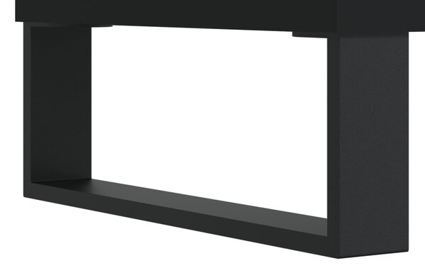Fekete szerelt fa cipősszekrény 102x36x60 cm
