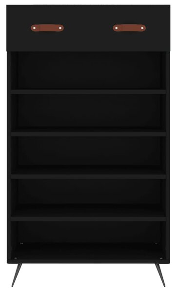 Fekete szerelt fa cipőszekrény 60 x 35 x 105 cm