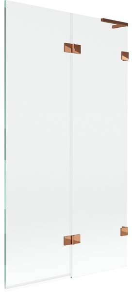 Mexen Lunar L, kétszárnyú kádparaván jobb oldali 100 x 150 cm, átlátszó üveg, rozéarany, 897L-100-100-60-00-P