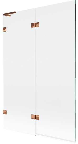 Mexen Lunar L, kétszárnyú kádparaván bal oldali 120 x 150 cm, átlátszó üveg, rozéarany, 897L-120-100-60-00-L