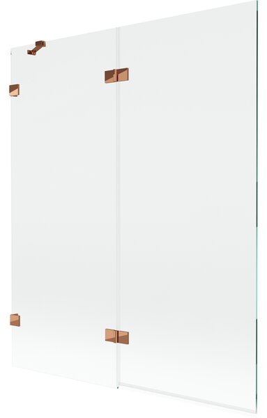 Mexen Lunar, kétszárnyú kádparaván bal oldali 140 x 150 cm, átlátszó üveg, rozéarany, 897-140-100-60-00-L