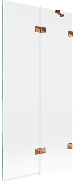 Mexen Lunar, kétszárnyú kádparaván jobb oldali 90 x 150 cm, átlátszó üveg, rozéarany, 897-090-100-60-00-P