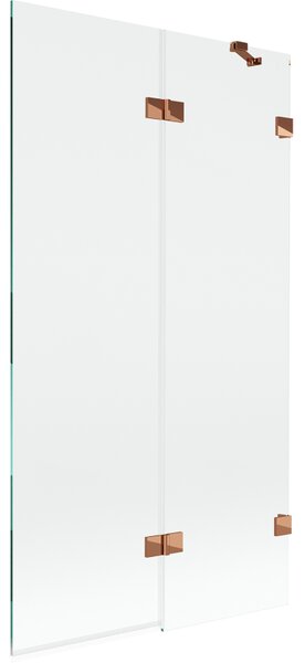 Mexen Lunar, kétszárnyú kádparaván jobb oldali 100 x 150 cm, átlátszó üveg, rozéarany, 897-100-100-60-00-P