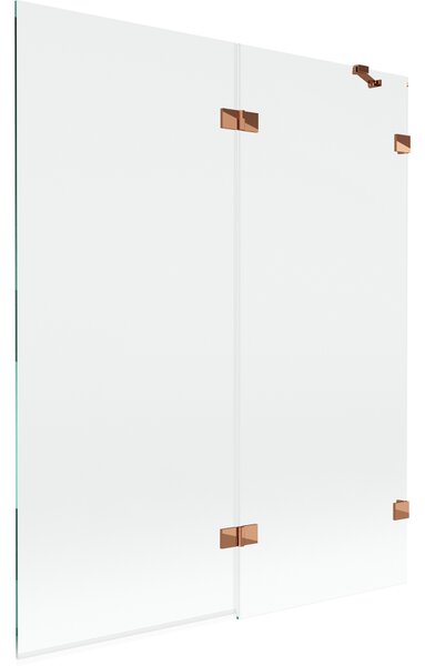 Mexen Lunar, kétszárnyú kádparaván jobb oldali 140 x 150 cm, átlátszó üveg, rozéarany, 897-140-100-60-00-P