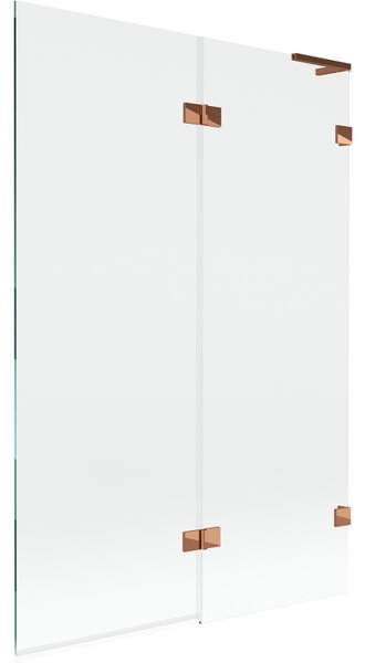 Mexen Lunar L, kétszárnyú kádparaván jobb oldali 120 x 150 cm, átlátszó üveg, rozéarany, 897L-120-100-60-00-P
