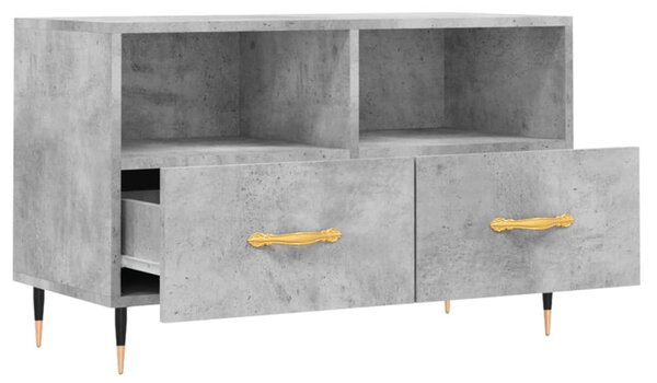 Betonszürke szerelt fa TV-szekrény 80 x 36 x 50 cm