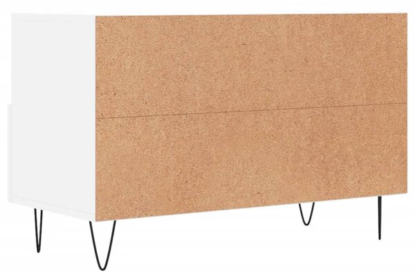 Fehér szerelt fa TV-szekrény 80 x 36 x 50 cm