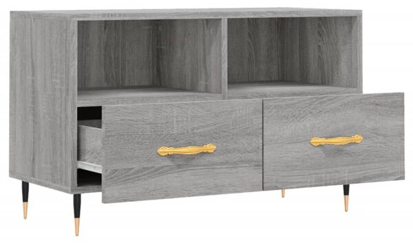 Szürke sonoma színű szerelt fa TV-szekrény 80x36x50 cm