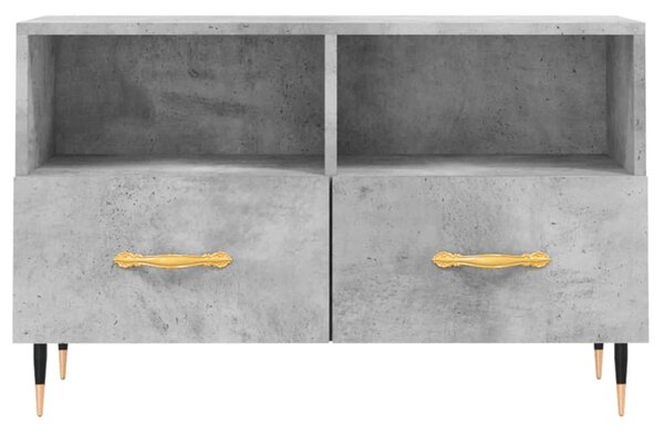 Betonszürke szerelt fa TV-szekrény 80 x 36 x 50 cm