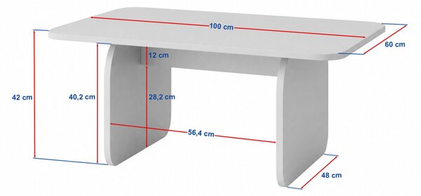 Pietra dohányzóasztal, pusula tölgy, 100 cm
