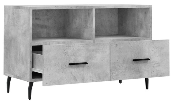 Betonszürke szerelt fa TV-szekrény 80 x 36 x 50 cm