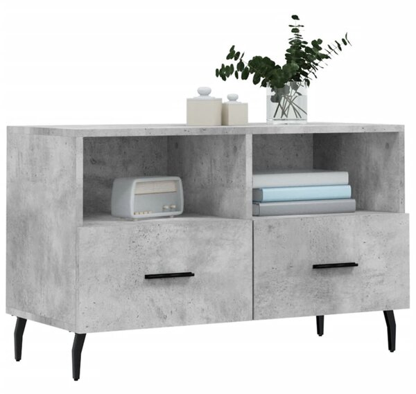 Betonszürke szerelt fa TV-szekrény 80 x 36 x 50 cm