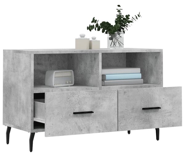 Betonszürke szerelt fa TV-szekrény 80 x 36 x 50 cm