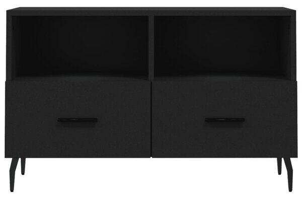 Fekete szerelt fa TV-szekrény 80 x 36 x 50 cm