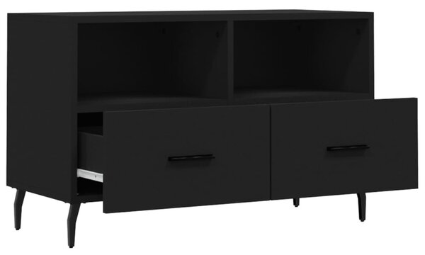 Fekete szerelt fa TV-szekrény 80 x 36 x 50 cm