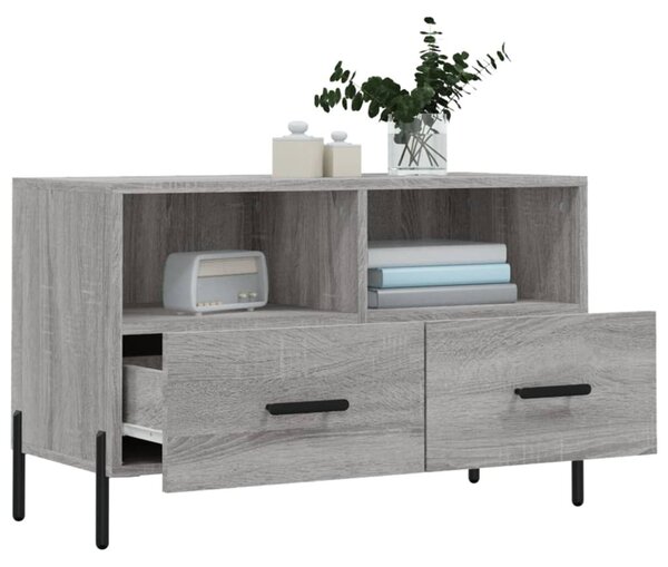 Szürke sonoma színű szerelt fa TV-szekrény 80x36x50 cm