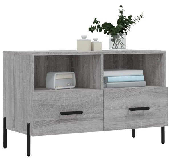 Szürke sonoma színű szerelt fa TV-szekrény 80x36x50 cm