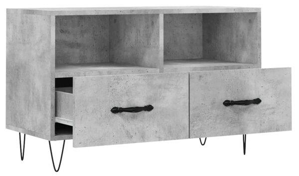 Betonszürke szerelt fa TV-szekrény 80 x 36 x 50 cm
