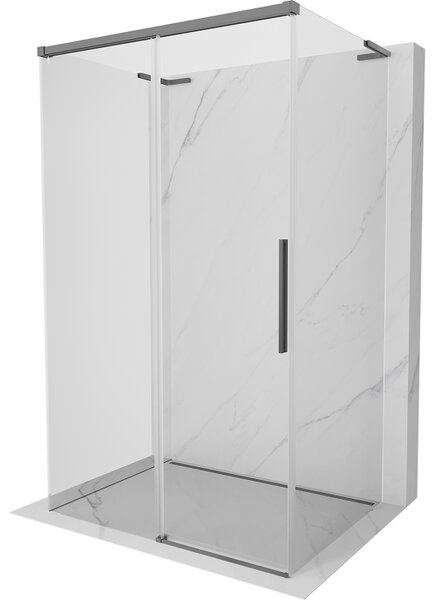 Mexen Rox-3SL, 3-falú kihúzható zuhanykabin 105 x 70 cm, 8 mm-es átlátszó üveg, grafit profil, 8C2L-105-070-95-00-3S