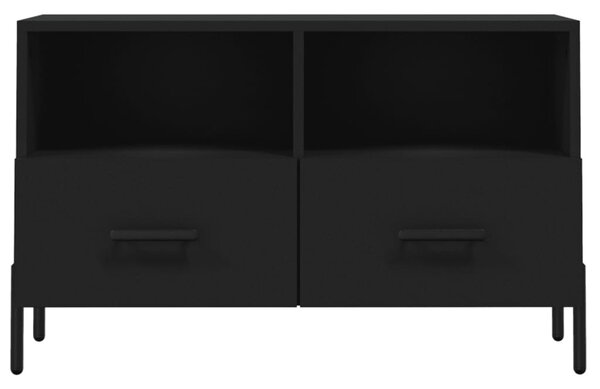Fekete szerelt fa TV-szekrény 80 x 36 x 50 cm