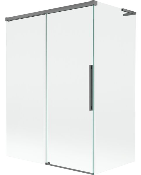 Mexen Rox, L tolóajtós, kétszárnyú kádparaván 120 + 70 x 150 cm, 8 mm-es átlátszó üveg, grafit profil, 8C9L-120-070-95-00