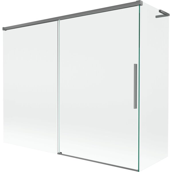 Mexen Rox, L kétszárnyú tolóajtós kádparaván 190 + 80 x 150 cm, 8 mm-es átlátszó üveg, grafit profil, 8C9L-190-080-95-00