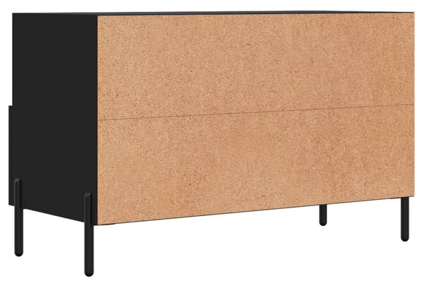 Fekete szerelt fa TV-szekrény 80 x 36 x 50 cm