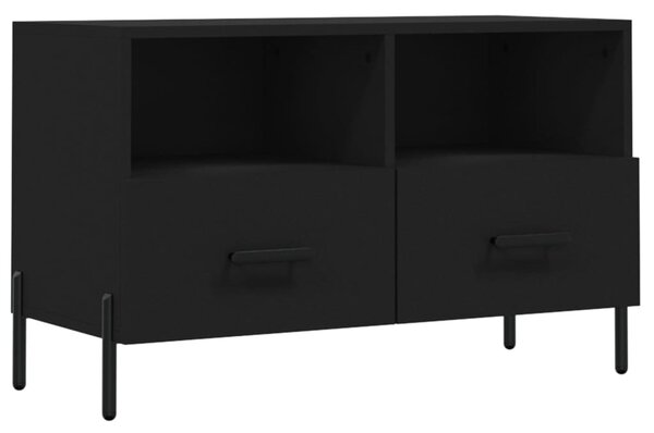 Fekete szerelt fa TV-szekrény 80 x 36 x 50 cm