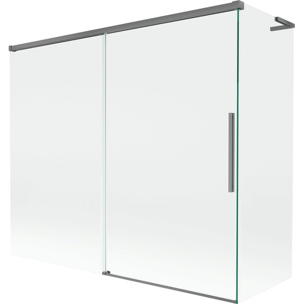 Mexen Rox, L tolóajtós, kétszárnyú kádparaván 180 + 80 x 150 cm, 8 mm-es átlátszó üveg, grafit profil, 8C9L-180-080-95-00