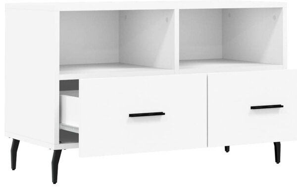 Fehér szerelt fa TV-szekrény 80 x 36 x 50 cm