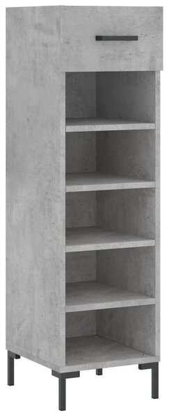 Betonszürke szerelt fa cipősszekrény 30 x 35 x 105 cm