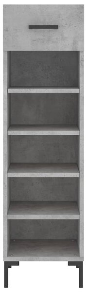 Betonszürke szerelt fa cipősszekrény 30 x 35 x 105 cm