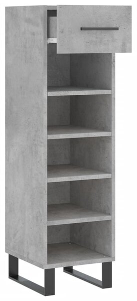 Betonszürke szerelt fa cipősszekrény 30 x 35 x 105 cm