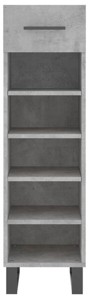 Betonszürke szerelt fa cipősszekrény 30 x 35 x 105 cm