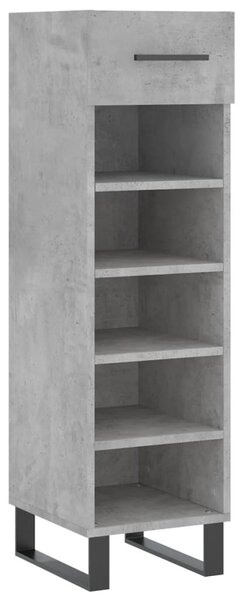 Betonszürke szerelt fa cipősszekrény 30 x 35 x 105 cm