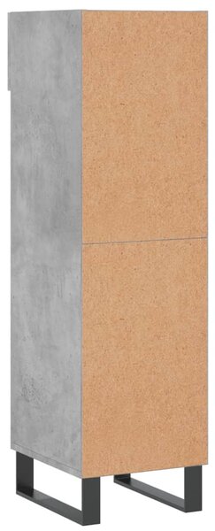 Betonszürke szerelt fa cipősszekrény 30 x 35 x 105 cm