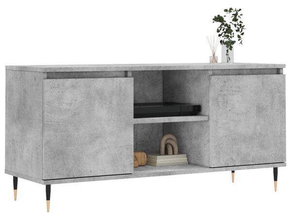 Betonszürke szerelt fa TV-szekrény 104x35x50 cm