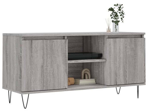 Szürke sonoma színű szerelt fa TV-szekrény 104x35x50 cm