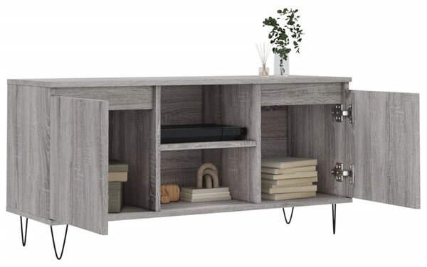 Szürke sonoma színű szerelt fa TV-szekrény 104x35x50 cm