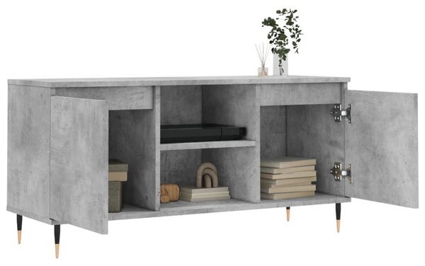Betonszürke szerelt fa TV-szekrény 104x35x50 cm