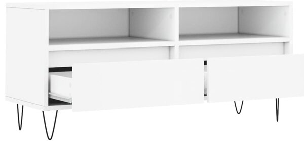 Fehér szerelt fa TV-szekrény 100x34,5x44,5 cm