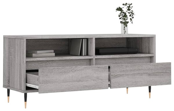 Szürke sonoma színű szerelt fa TV-szekrény 100x34,5x44,5 cm
