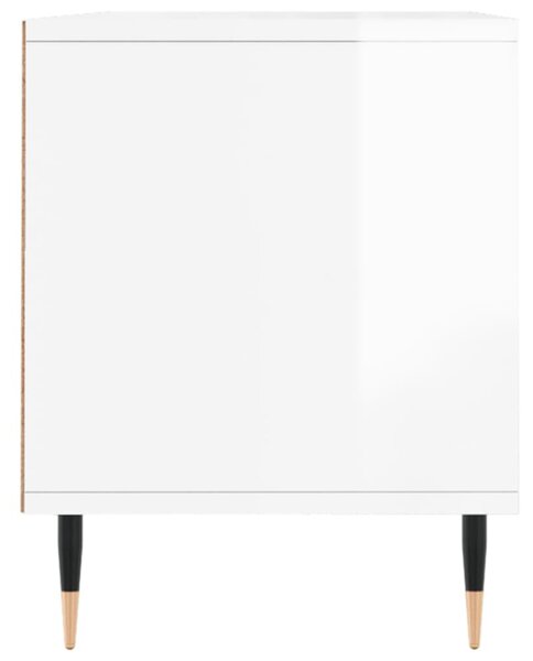 Magasfényű fehér szerelt fa TV-szekrény 100 x 34,5 x 44,5 cm