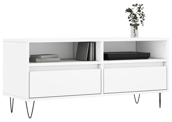 Fehér szerelt fa TV-szekrény 100x34,5x44,5 cm