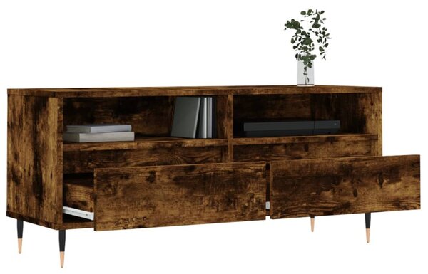 Füstös tölgy színű szerelt fa TV-szekrény 100x34,5x44,5 cm